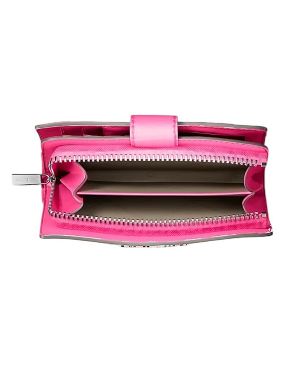 NWT Michael Kors Jet Set Medium Bifold Wallet - Dragonfruit Floral Pink - Picture 5 of 9